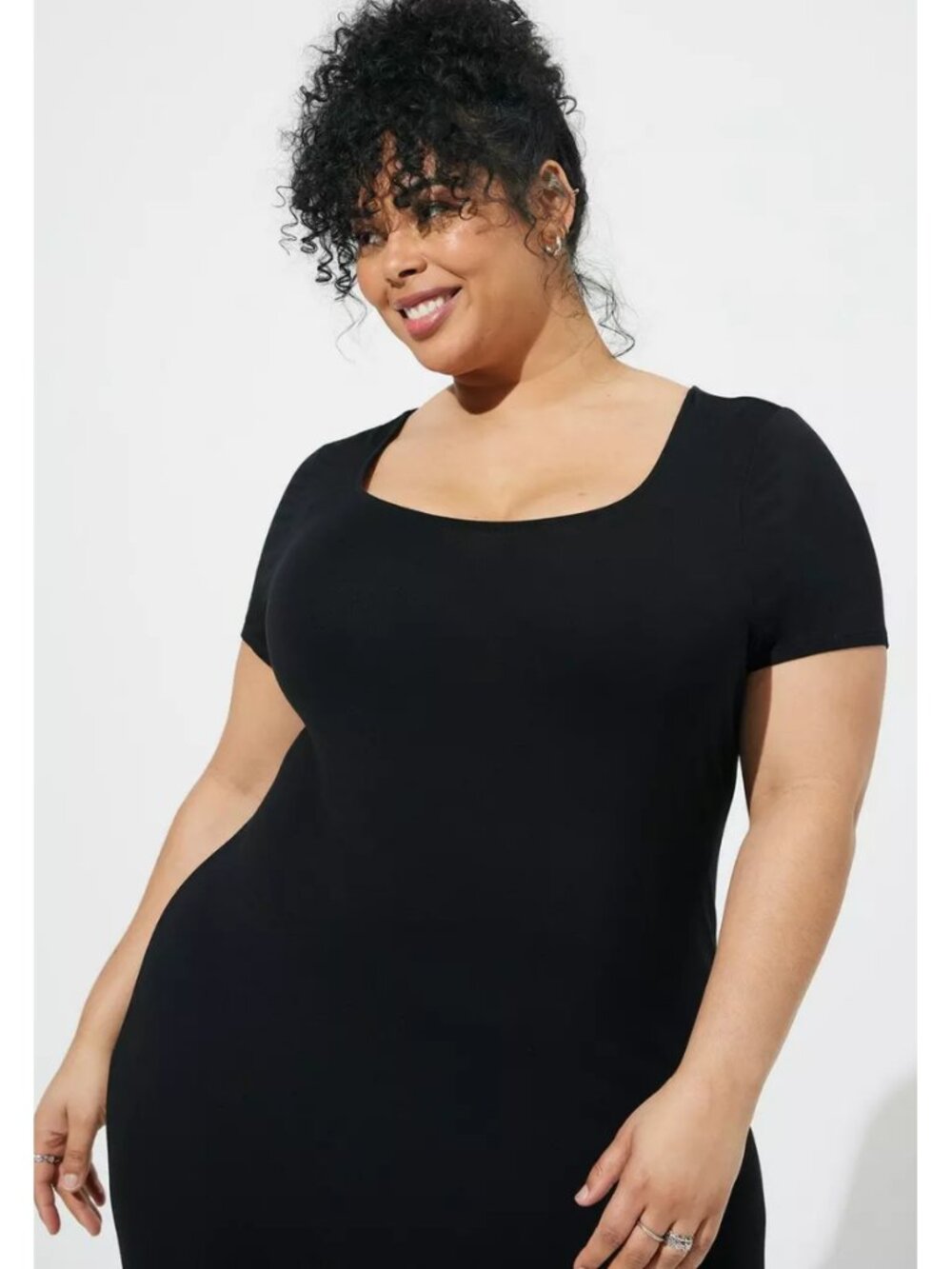 Torrid 2 Black Maxi Super Soft Slit Dress 2X 18 20 - Picture 3 of 10